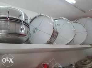 White And Silver Musical Drums