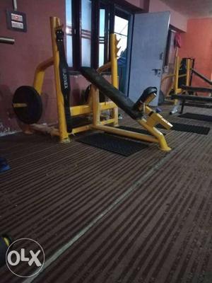 Yellow And Black Incline Bench Press