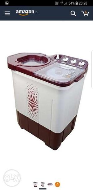 White And Red Twin-tub Washing Machine Screenshot