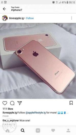 IPhone 7 rose gold 128 gb 1 year old with