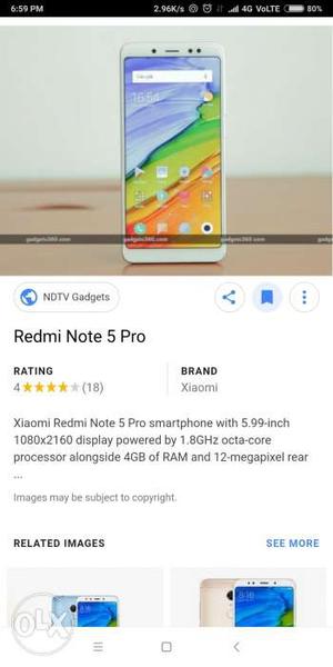 New Brand Seal Pack Redmi Note 5 Pro Gold