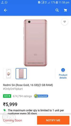 Rose gold colour 5a hajar stok