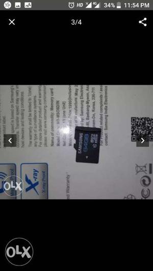 Samsung memory card only at 600 No guarantee no