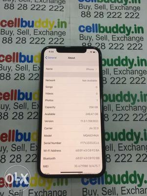 IPhone X 256gb with 7 month warranty