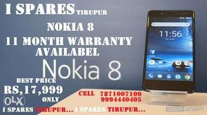 Nokia 8 11month warranty box full accessories kit