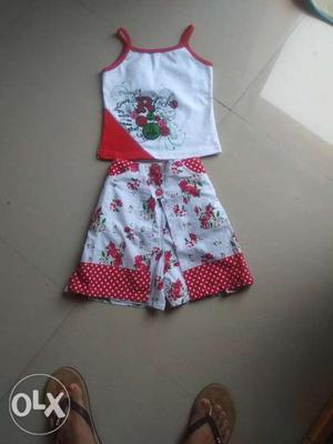 4 years old girl's half plazo with skirt +