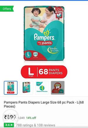 68-pcs Pampers Pants Diapers Large Size Pack