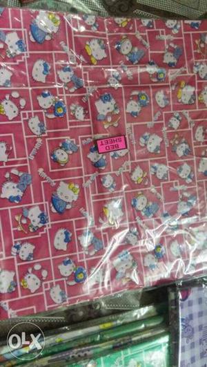Baby print waterproff double bed sheet to