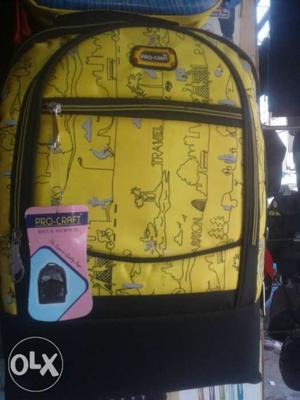 Black And Yellow Pro-Craft Backpack