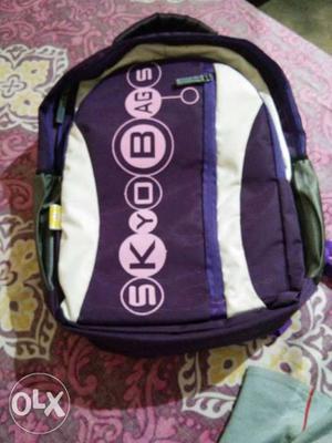 Black, White, And Purple Backpack
