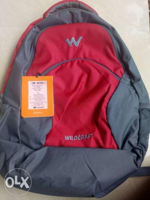 Gray And Red Wildcraft Backpack