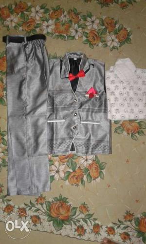 Gray Suit Jacket And Pant for 8 years old boy...