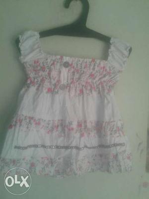Pure cotton frock for 0 to 2 years comfortable