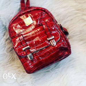 Red Leather Backpack