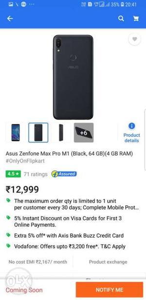 Asus zenfone max pro m gb black seal