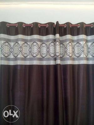 Black, Gray, And White Grommet Curtain 13 nos.