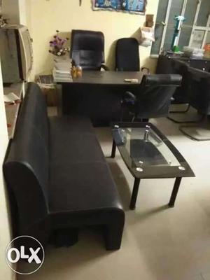 Black Wooden-top Table With Chairs