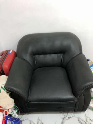 Black sofa set faux leather finish