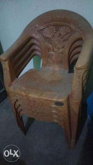 Brown Wooden Rocking Chair With Brown Wooden Frame