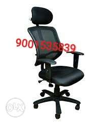 New Black Rolling Armchair With Black Base office chair