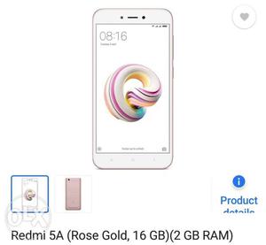 New sell pek Redmi 5A Rose gold colour 2Gb ram 16