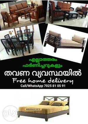 Newly wooden furniture on INSTALMENT scheme Free