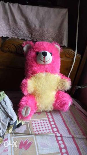 Pink And Brown Bear Plush Toy