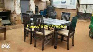 RT48 teak wood dining table latest design with six chairs
