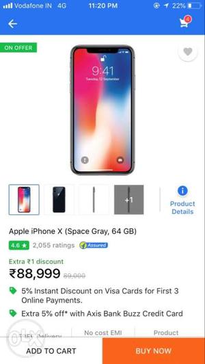 Apple iPhone X 64 gb sealed with bill for 