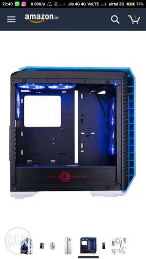 Circle gaming cabinet with rgb lights fans