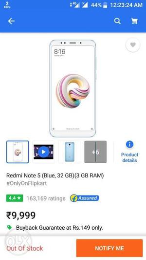 Redmi note 5 blue color seal pack