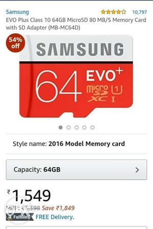 Samsung Evo memory card at customs rate