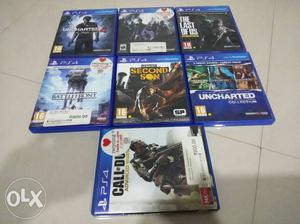 Six Sony PS4 Game Cases