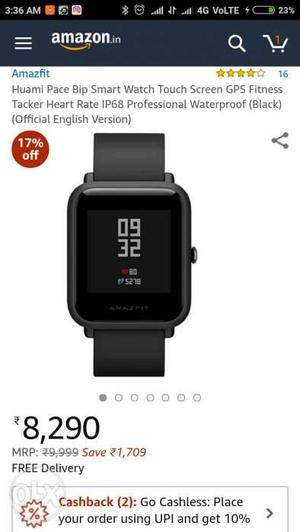 Want to sell black xiaomi amazfit smart watch..