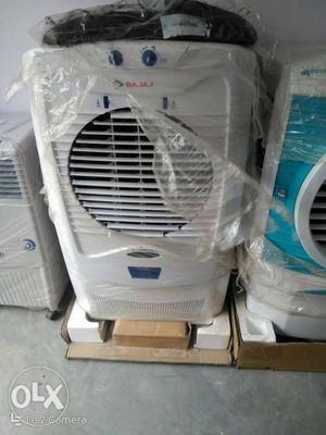 White And Black Bajaj Portable Air Cooler
