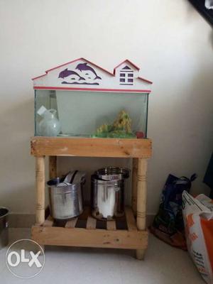 Fish Tank with wooden stand for sale
