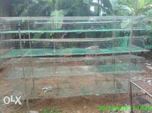 Green And Gray Wire Pet Cage