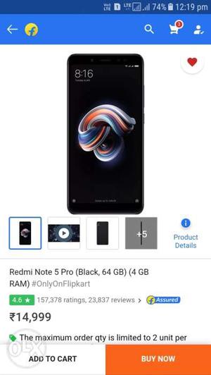 Mi note 5 pro black 64 jb sell pack phone