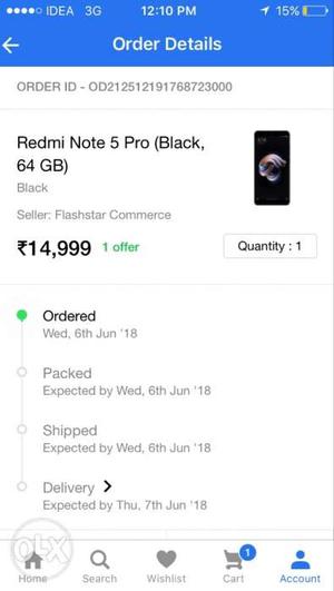 New Phone seal pack Black colour Mi Note 5 pro