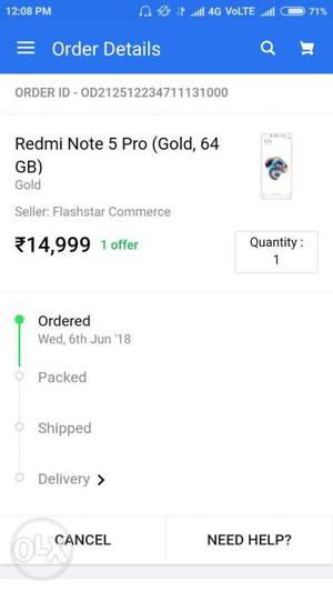 New Redmi Note 5 pro Gold colour..sealed