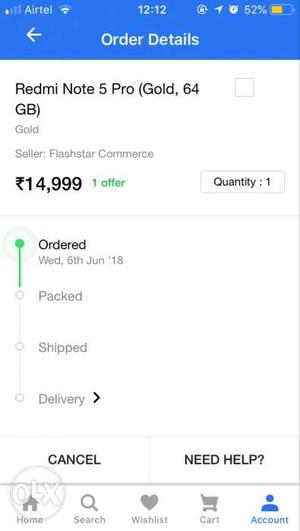 Note 5 Pro Gold 4+64 Gb Seal packed