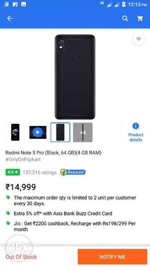 Pack piece Redmi note 5 pro 4gb and 64gb