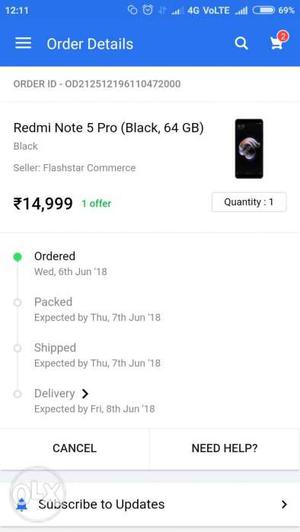 Red mi note 5 pro seal pack black and gold colour