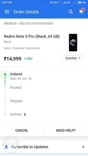 Redmi note 5 pro 4gb +64 gb black