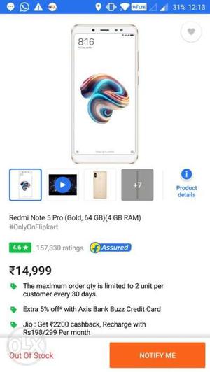 Redmi note 5 pro black 4gb