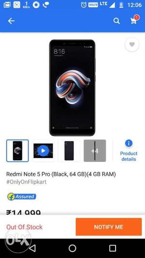 Redmi note 5 pro black sealed pack
