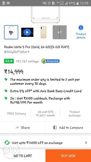 Redmi note 5 pro gold ordered, if anybody needs