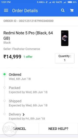Redmi note 5 pro seal pack black