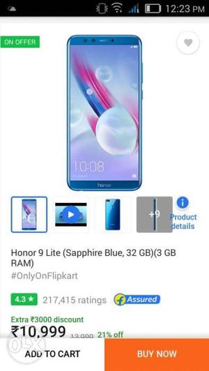 Unused Honor 9 lite mobile New mobile Only