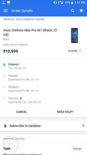 Asus Zenfone max sealed packed cash on delivery I